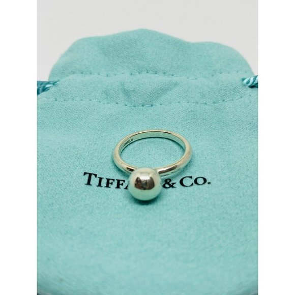 Tiffany Co Sterling Silver 8mm HardWear Hardware Round Ball Ring Size 5.75 - Picture 2 of 7